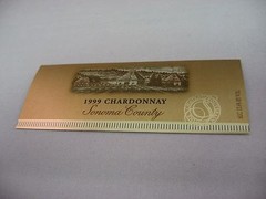 Chateau Souverain 1999 Sonoma County Chardonnay Wine Label Unused Gold Foil