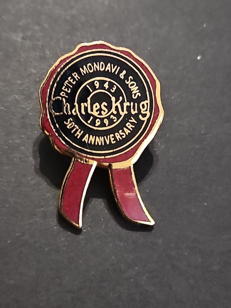 VINTAGE CHARLES KRUG WINERY PETER MONDAVI & SONS 1943-1993 50TH ANNIVERSARY PIN