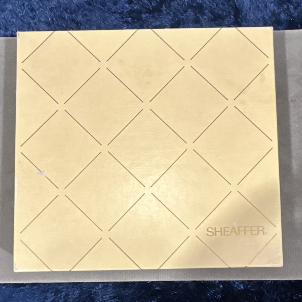 Sheaffer Eaton Textron Wine Label Register 1985 Brown Genuine Leather Original
