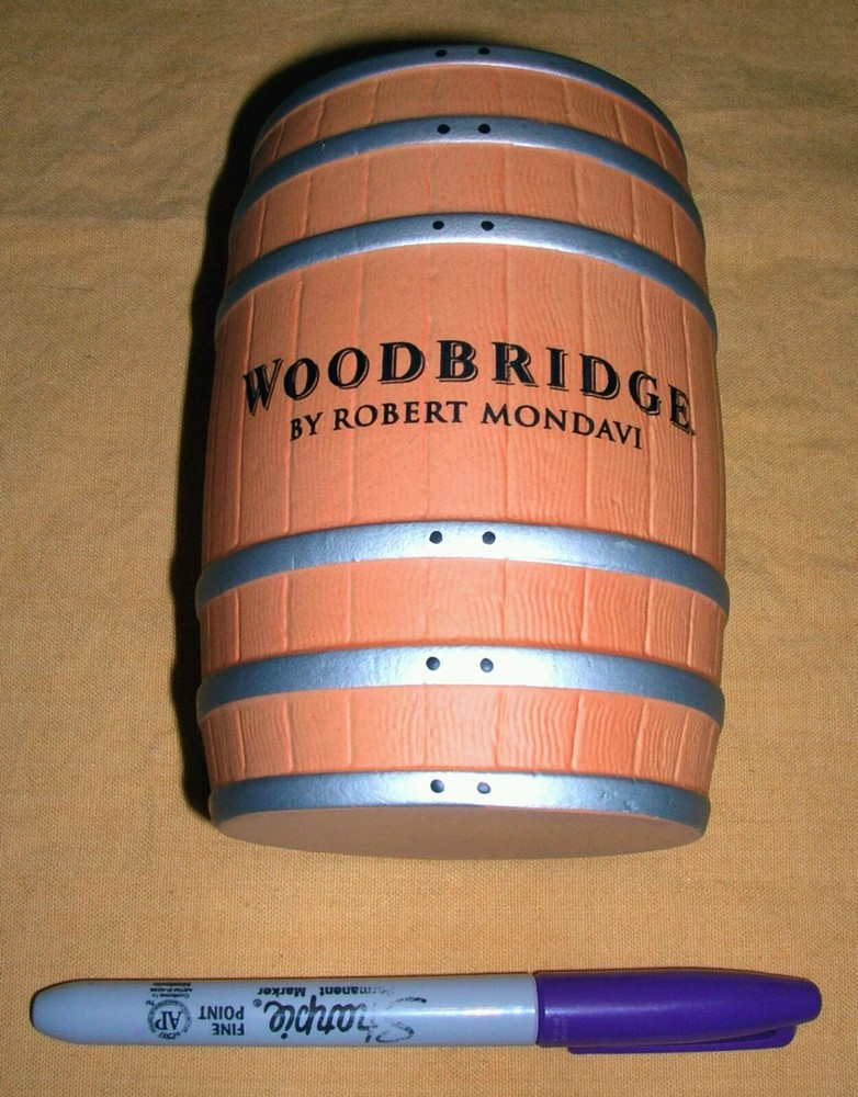 VERY RARE NEW – WOODBRIDGE THIN WALL CERAMIC WINE BARREL POT BY ROBERT MONDAVI