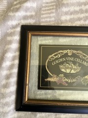 Wine Vineyard Framed Victoria Cellars Print Ornate Framed Glass Backing 7” x 5”