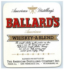 1950&rsquo;s-70&rsquo;s Ballards Whiskey Virginia Liquor Label Original S56E