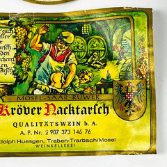 Kröver Nacktarsch Wine Bottle Label Mosel Saar Ruwer Adolph Huesgen Germany VTG
