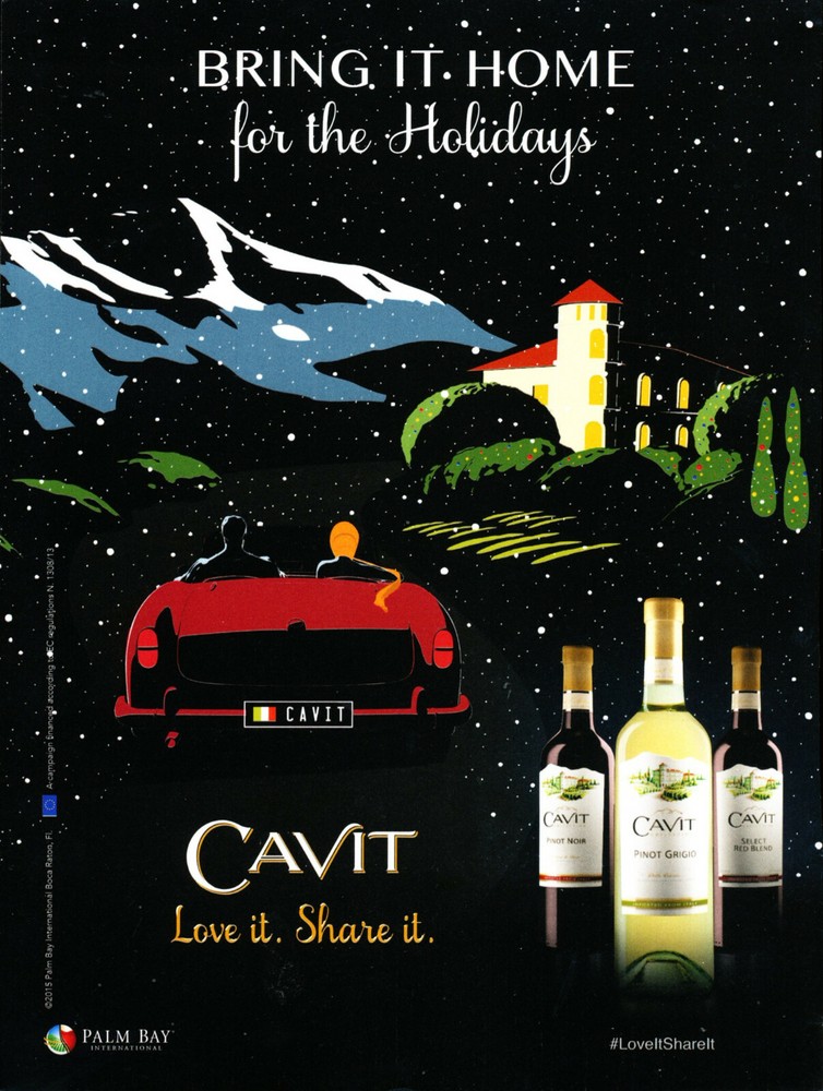 CAVIT WINE AD #5 RARE 2015 OUT OF PRINT