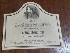 Mint 1979 Gold Chateau St Jean Chardonnay Napa Sonoma Wine Label Mini Poster