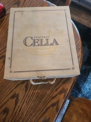 Vintage Fratelli Cella Italian Wine Wooden Box 1980&rsquo;s 3 BOTTLE CRATE STORAGE CRA