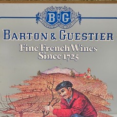 Vintage Barton & Guestier Wine Bar Mirror – “Winter Pruning” Framed French Ad