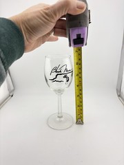 Black Mesa Oklahoma Wine Glass w/ Black Artwork – 6.5” Tall