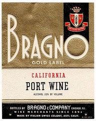 GENUINE 1941 WINE BOTTLE LABEL CALIFORNIA BRAGNO PORT ITALIAN SWISS COLONY ASTI