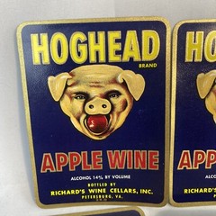 Vintage Original Label HOGHEAD Richards Wine Cellars Virginia – 97 Labels!