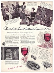 California Wine Advisory Board Ad Vintage 1940s Mid Century Bar Wall Art 1940