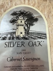 VTG Label for Silver Oak Cellars 1991 Napa Valley Cabernet Sauvignon RARE