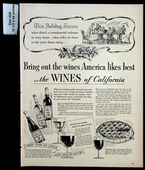 1948 Wine Advisory Board Wines California Holiday Season Vintage Print Ad 29602