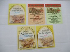 Pure grape juice: 5 x vintage labels, Israel, 90&rsquo;s.
