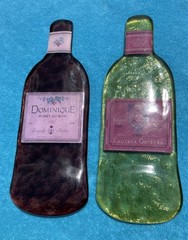 2 Flat Acrylic Wine Bottles Wall Decor Vtg 2003 Leandra Ginevra 12” Tall