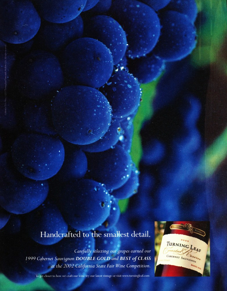 TURNING LEAF WINE AD #9 RARE 2003 OOP