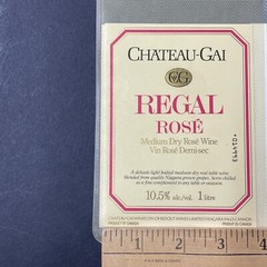 Vintage Chateau-Gai Regal Rose Medium Dry Wine UNUSED Paper Label Q07