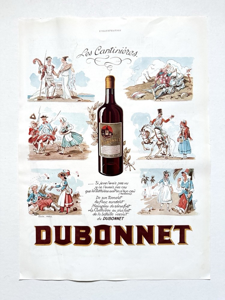 Vintage Dubonnet French Wine Ad Les Cantinières L’Illustration 1939