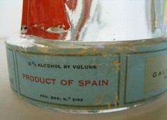 1955 GLASS MATADOR BOTTLE BULLFIGHTER DECANTER DALMAU HERMANOS TARRAGONA SPAIN