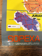 SOPEXA 1967 RARE POSTER – VIGNOBLES DE FRANCE. wine regions map – F. Le Gales