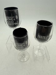 Adirondack Wine & Food Festival Wine Glass Set Of 3 Lake George N.Y. 2018 Gift