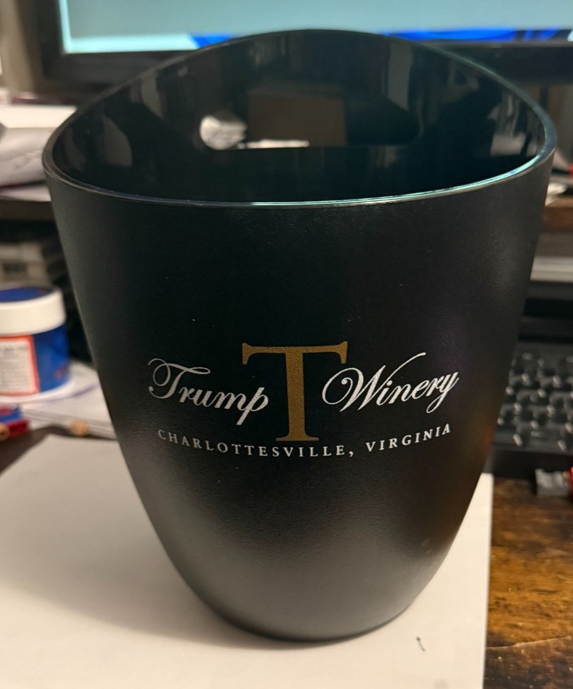 Trump Winery Charlottesville Virginia Wine Black Plastic Bucket Collectable