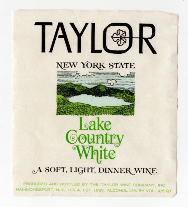 Vintage – Taylor Lake Country White Wine Label Hammondsport NY – XL1i