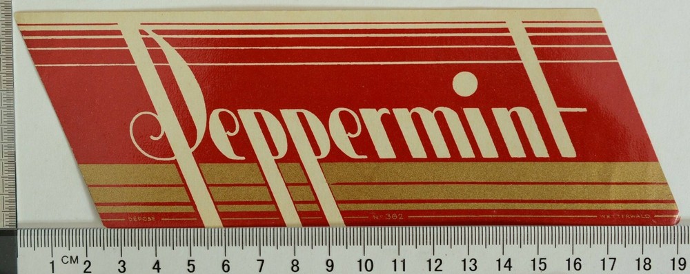 PEPPERMINT 1940-1960 Menthe French Mint Liquor Vintage Old Alcohol Label Design
