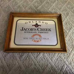 Orlando Jacob&rsquo;s Creek Sign Mirror Australian Wine Bar Mancave Advertising Framed