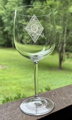 Niebaum Coppola Estate Vineyards & Winery White On Clear Wine Glass 7 3/4” Tall