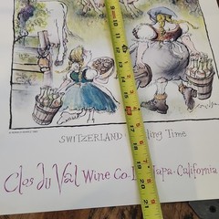 Clos Du Val Wine Co Poster « Switzerland Bottling Time » 1983 Ronald Searle Napa