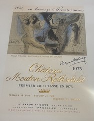 Picasso Framed Château Mouton Rothschild Original Label 1973 Highly Collectible