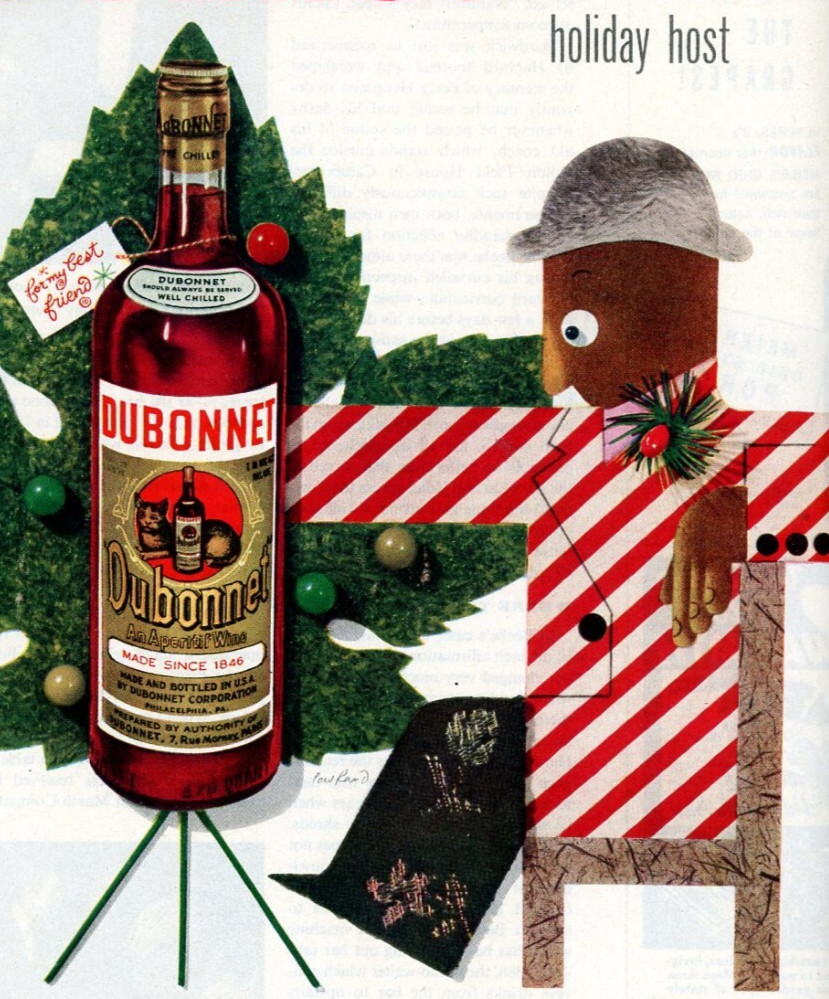 1950 Dubonnet Aperitif Wine Magazine Print Ad Lot Art Deco