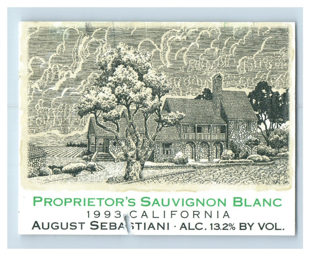 Vintage Alexander Valley Chardonnay California Wine Label S75E
