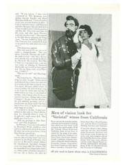 1960 California Varietal Wines PRINT AD Wine Land of America