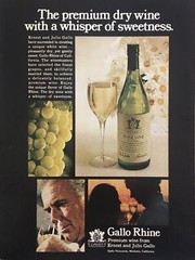 1974 Ernest & Julio Gallo Rhine Wine VTG 1970s 70s PRINT AD Premium Dry Wine