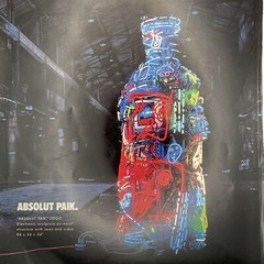 2001 Absolut Paik PRINT AD Vodka Bottle Art Paik Nam June Father of Video Art