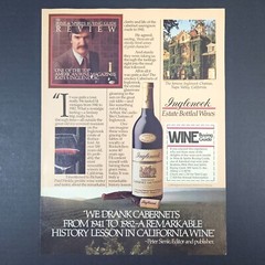 1983 Inglenook Estate Bottled Wines Vintage Print Ad Rutherford CA Napa Valley