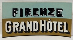 Vintage Firenze Grand Hotel Italy Luggage Ad Travel Label