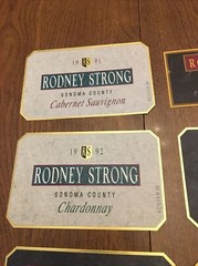 Huge Lot 6 Rare Vintage Rodney Strong Wine Labels 1990-1993: Merlot, Chardonnay+