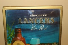 Rare Vintage 1964 Lancers Vin Rose Wine Embossed Easel Back Sign
