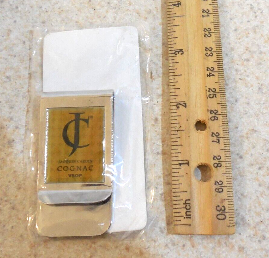 JACQUES CARDIN COGNAC VSOP SILVER PLATED MONEY CLIP/CARD GIFT LIMITED EDITION