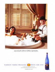 SCHMITT SOHNE WINE AD #10 RARE 2005 OOP « UNWIND WITH A LITTLE GERMAN »