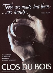 1991 CLOS du BOIS WINE California Hands of Winemaker Original PRINT AD