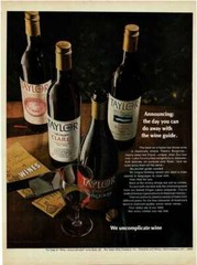 1968 TAYLOR Wine Rose, Claret, Burgundy, Lake Country Red Vintage Print Ad