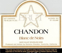 Domaine Chandon Blanc de Noirs Napa Yountville CA 1970s 1980s Vtg Wine Label