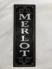 Set of 4 Decorative Wine Wall Signs Bordeaux Merlot Chardonnay Cabernet Beige