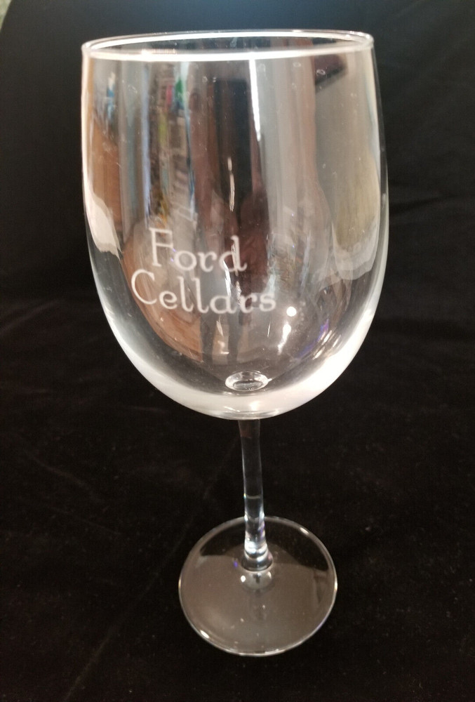 Ford Cellars – Large Wine Glass – 9&Prime; Tall – The White Lettering is Crisp & Clean