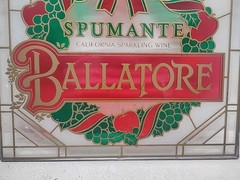 RARE Christmas Holiday Ballatore Spumante California Sparkling Wine Glass Sign