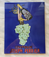 Vintage Champagne Joseph Perrier Champagne Grapes Large Tile Wall Art Decor11x14